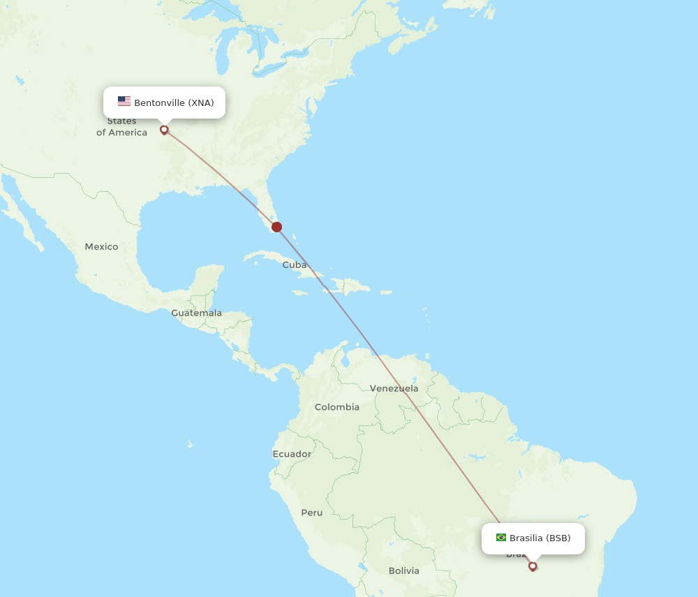 BSB-XNA flight routes
