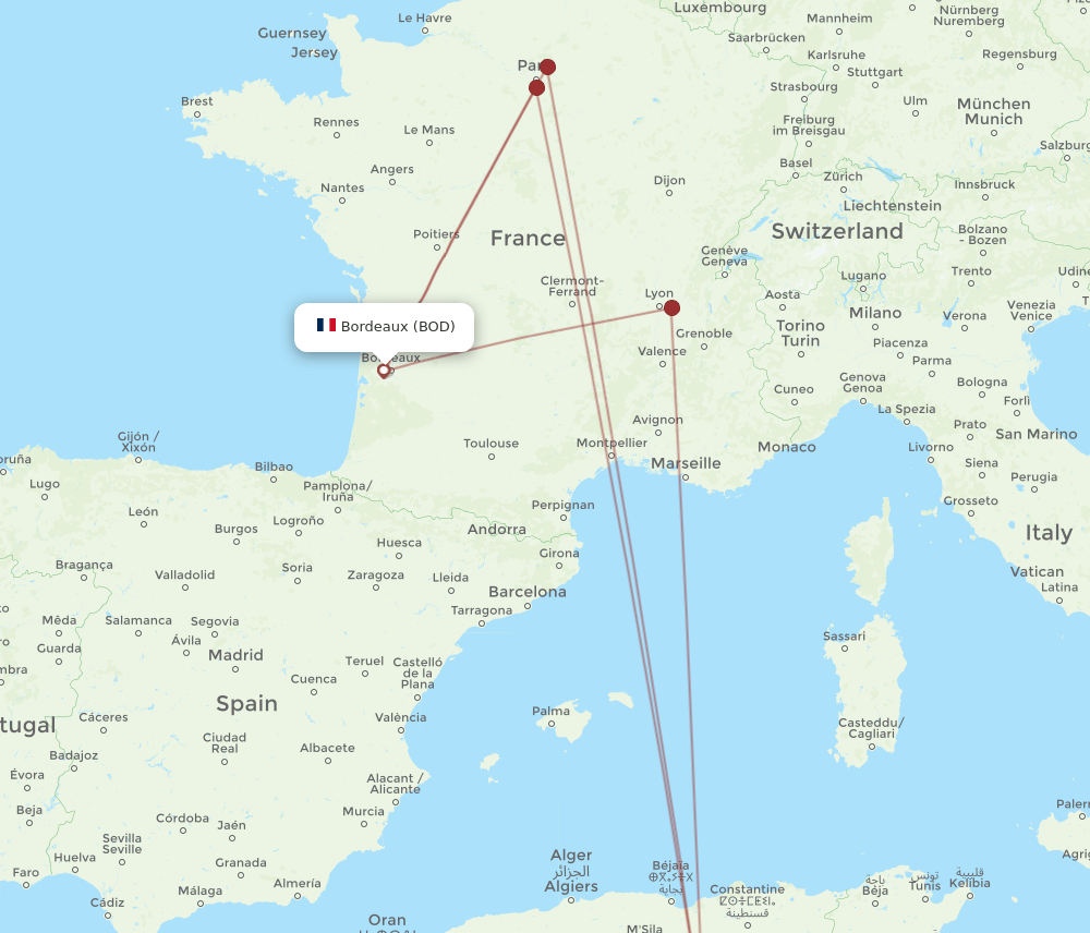 BSK-BOD flight routes