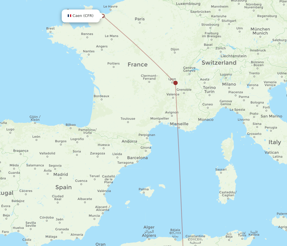 CFR to BSK flights and routes map