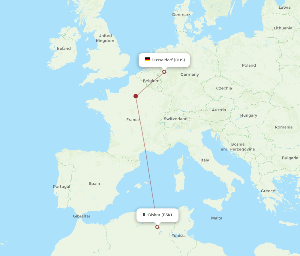 BSK-DUS flight routes