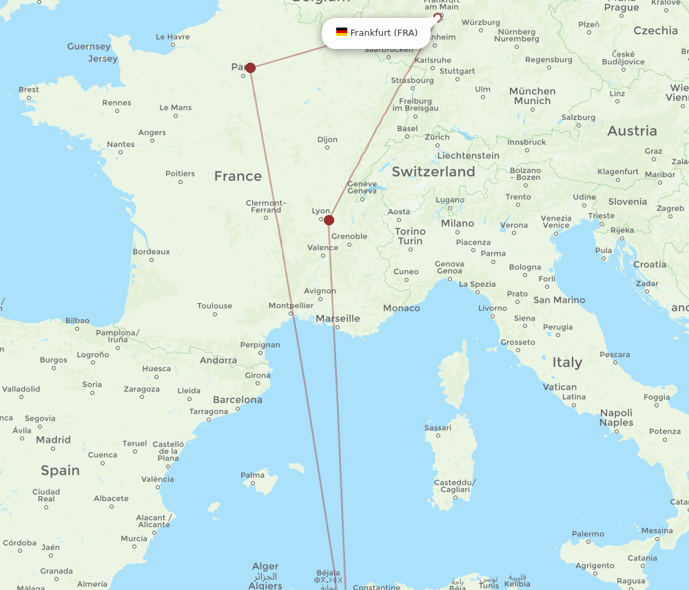 BSK to FRA flights and routes map