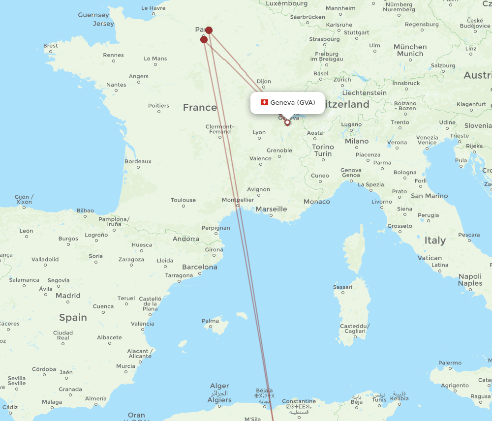 BSK-GVA flight routes