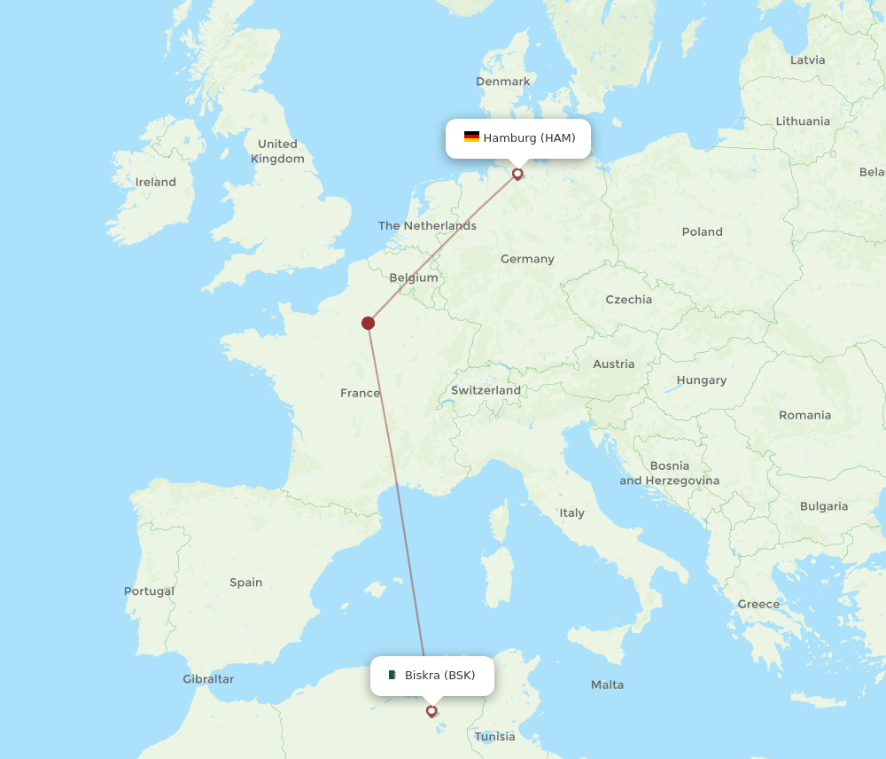 BSK-HAM flight routes