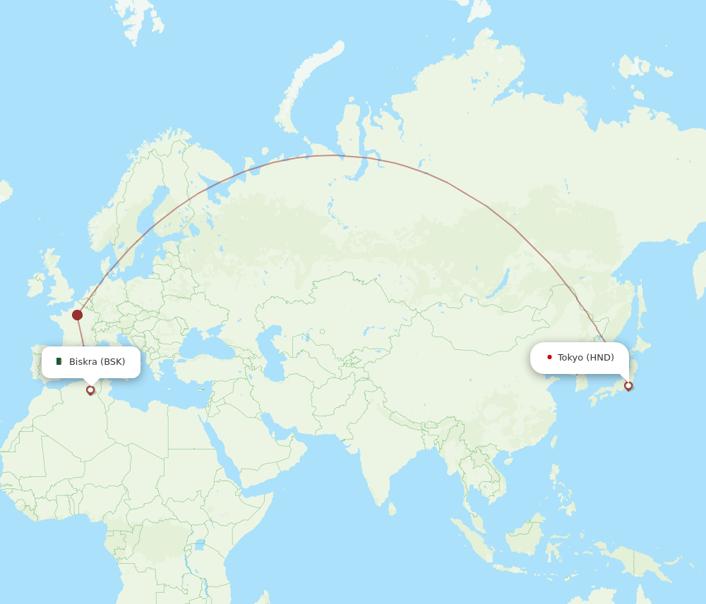 BSK-HND flight routes