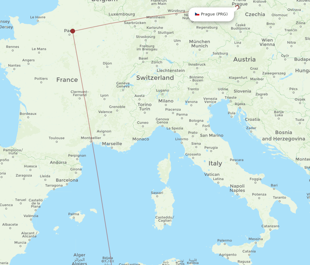 BSK-PRG flight routes