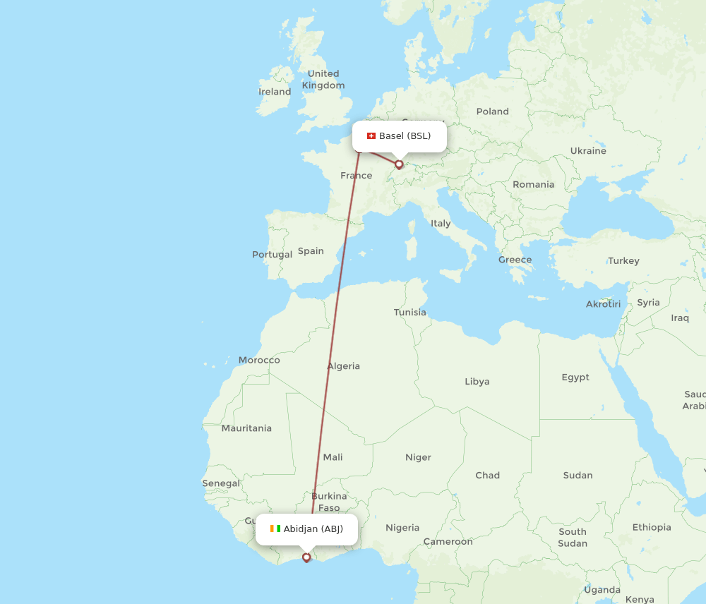 BSL-ABJ flight routes