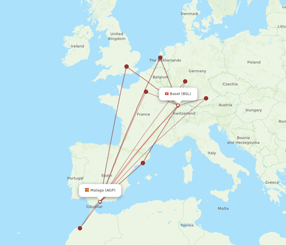 BSL-AGP flight routes