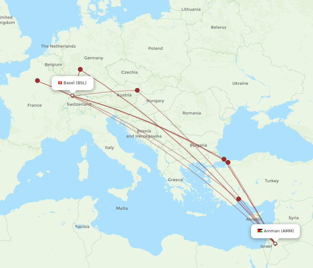 BSL-AMM flight routes