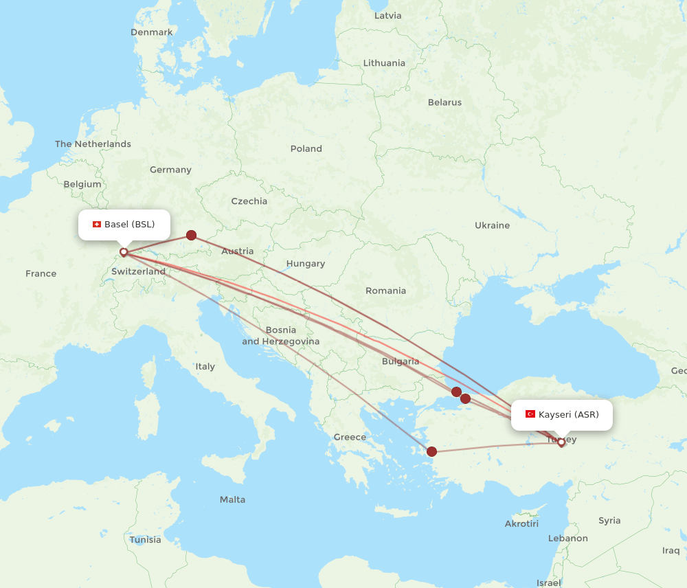 BSL-ASR flight routes