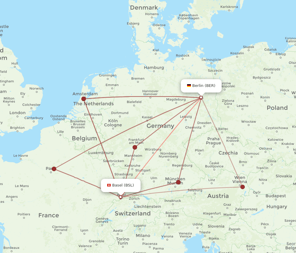 BSL-BER flight routes