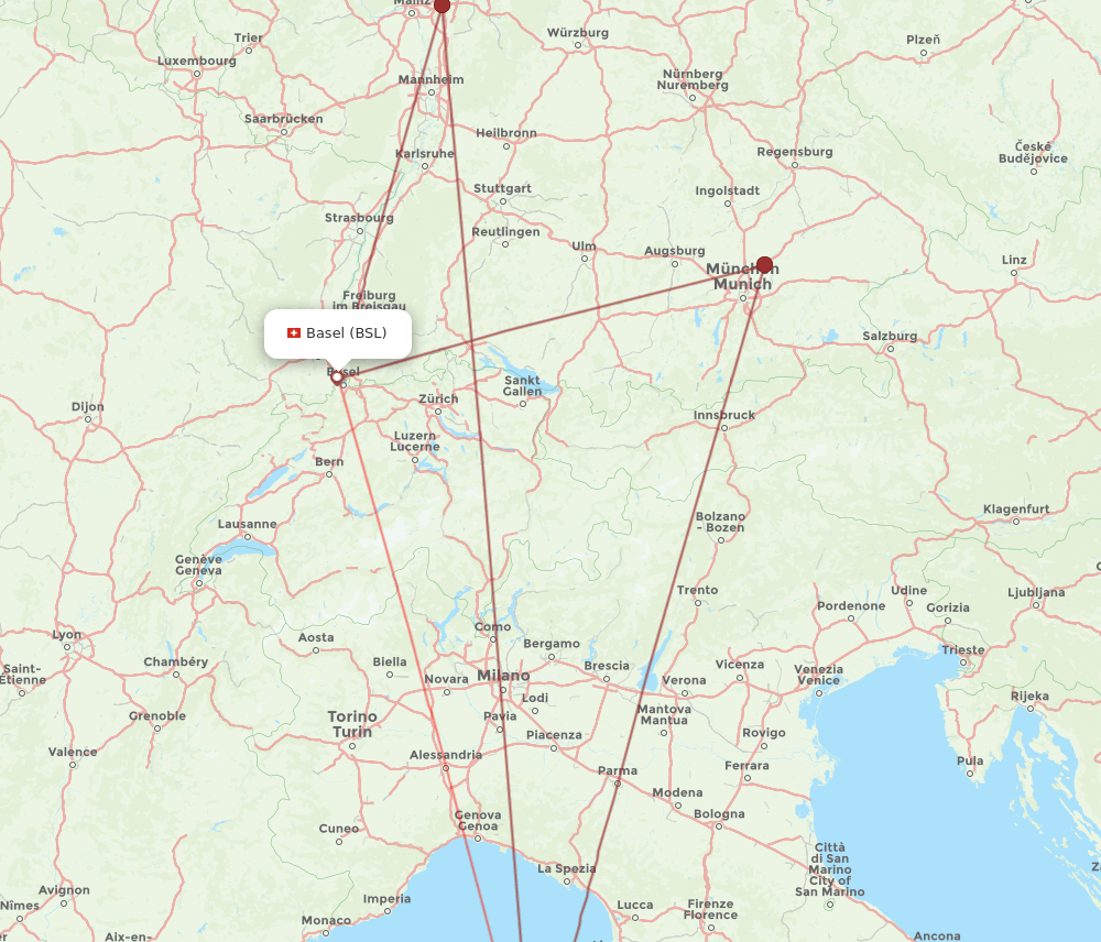 BSL-BIA flight routes
