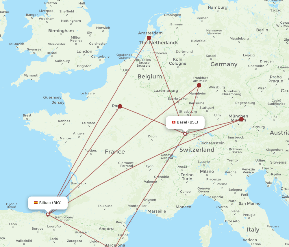 BSL-BIO flight routes