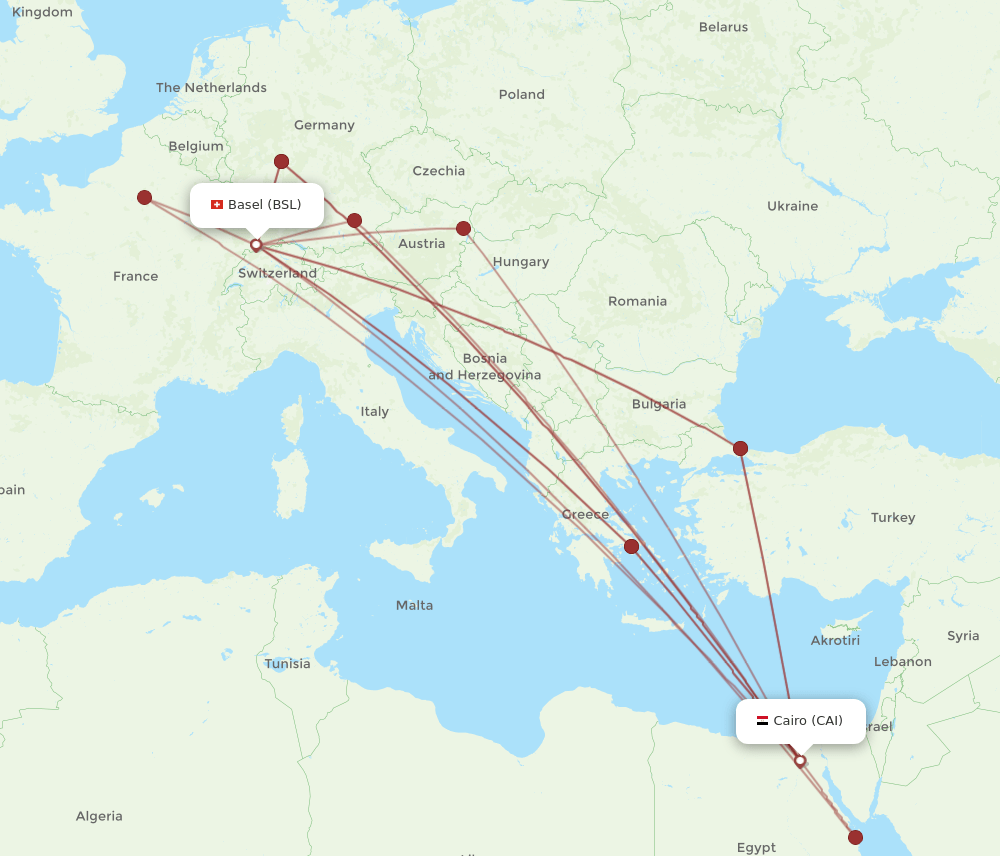 BSL-CAI flight routes