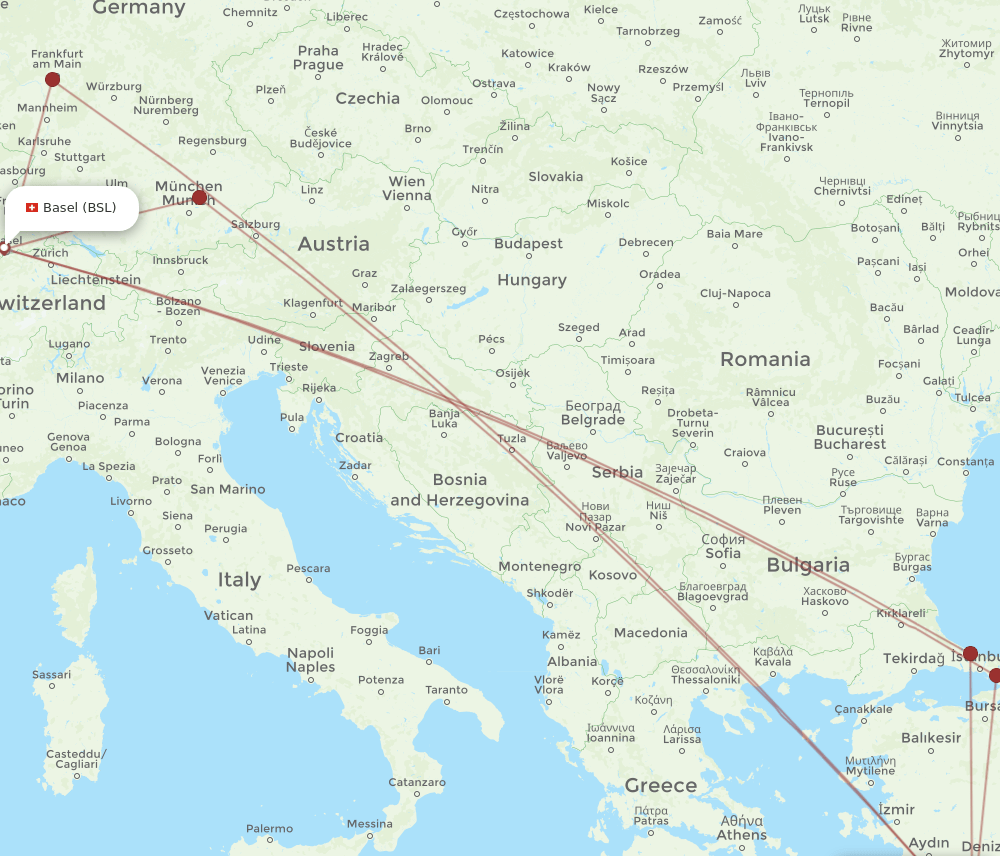 BSL-DLM flight routes