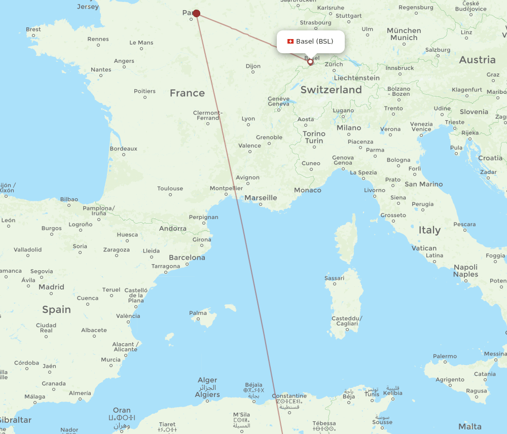 BSL-ELU flight routes