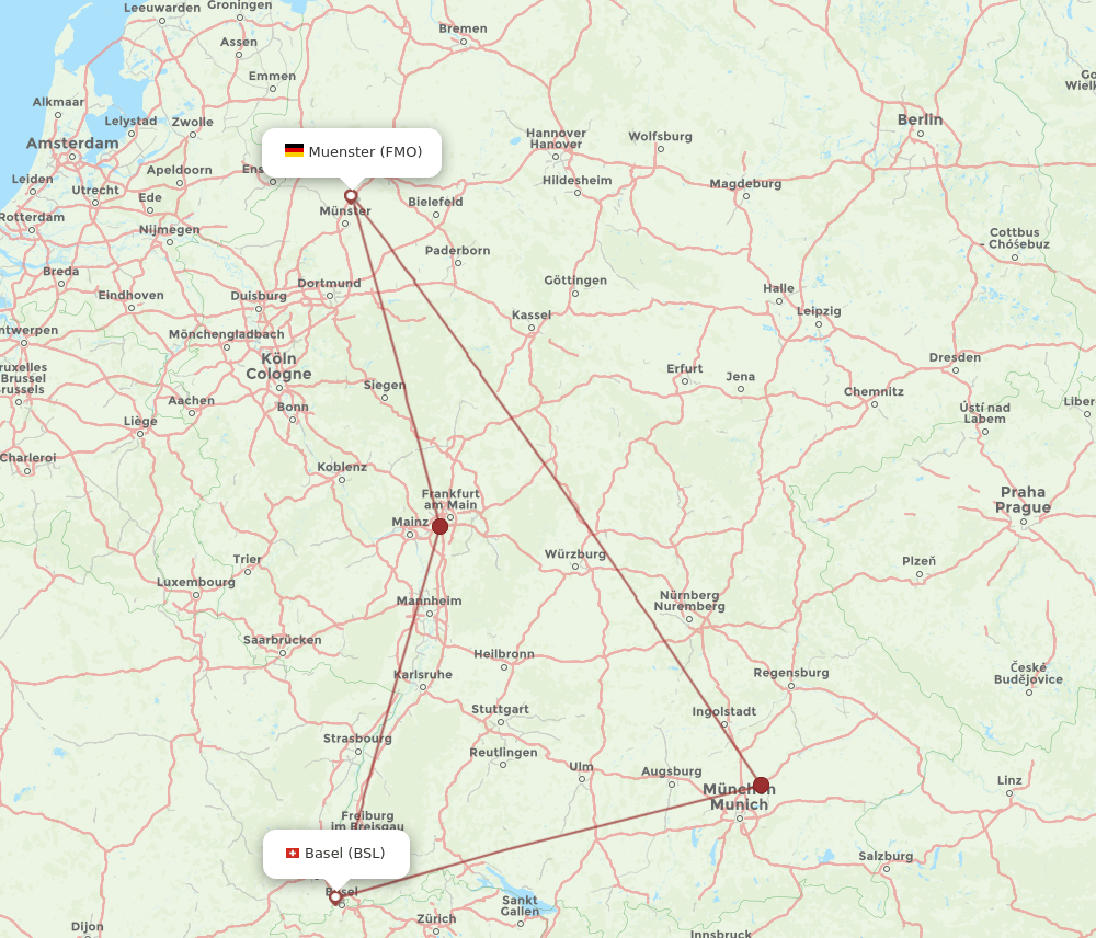 BSL-FMO flight routes