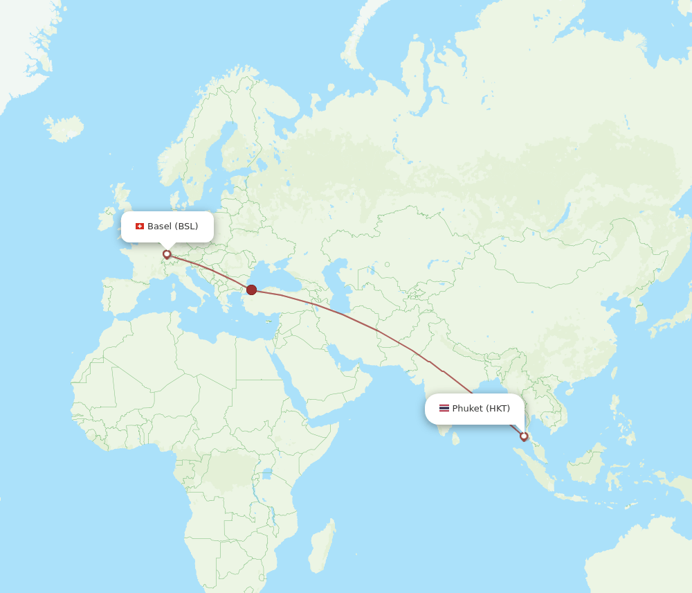 BSL-HKT flight routes