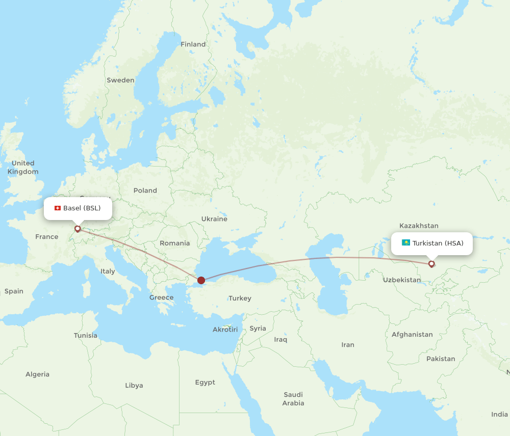 BSL-HSA flight routes