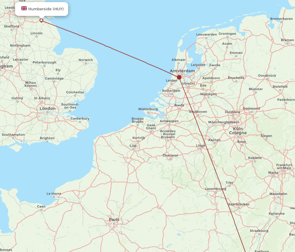 BSL-HUY flight routes