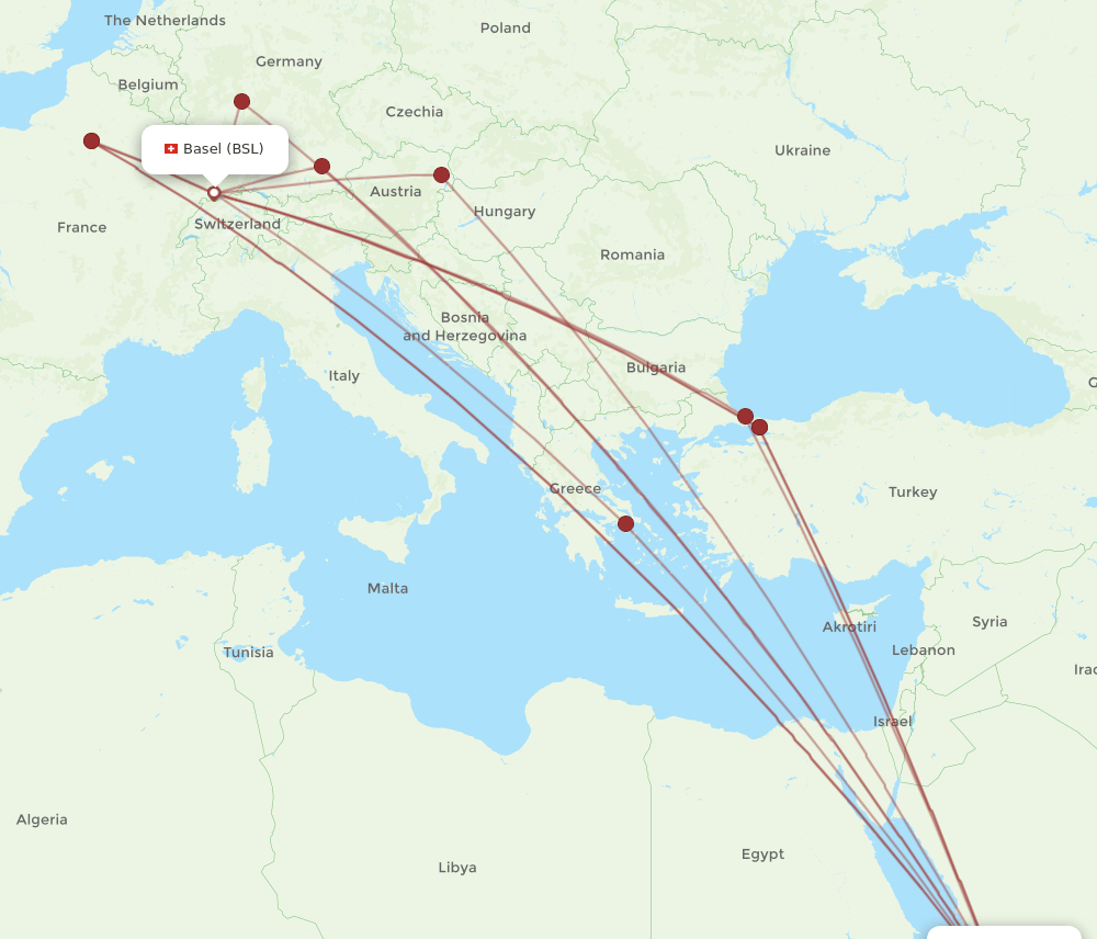 BSL-JED flight routes