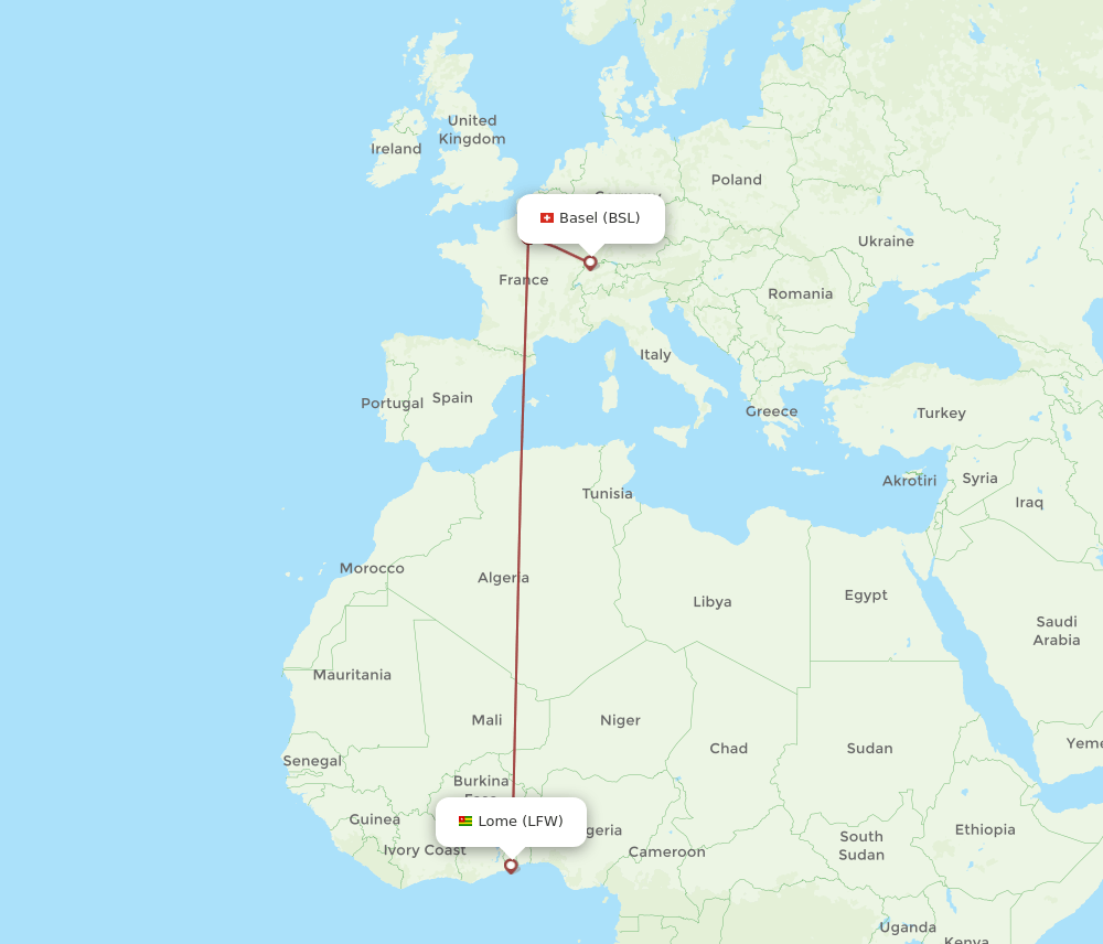 BSL-LFW flight routes