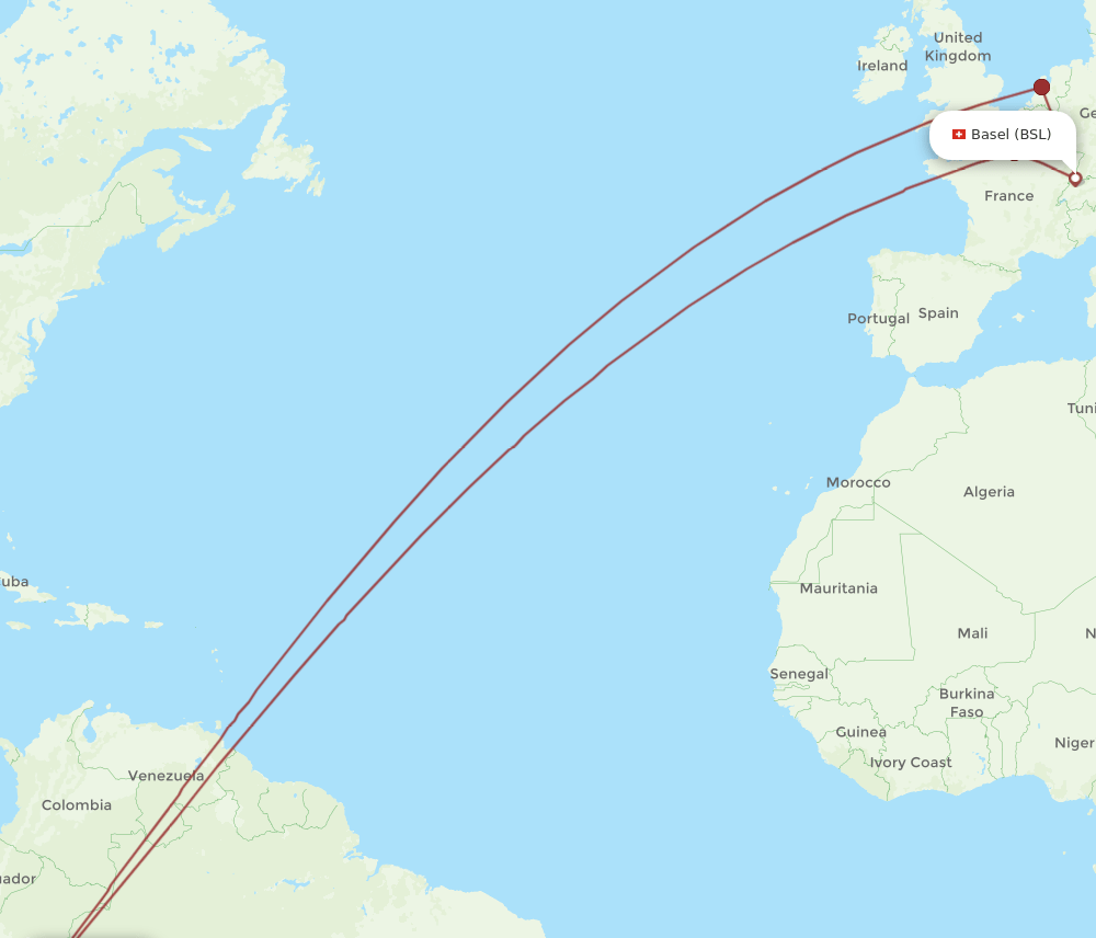 BSL-LIM flight routes