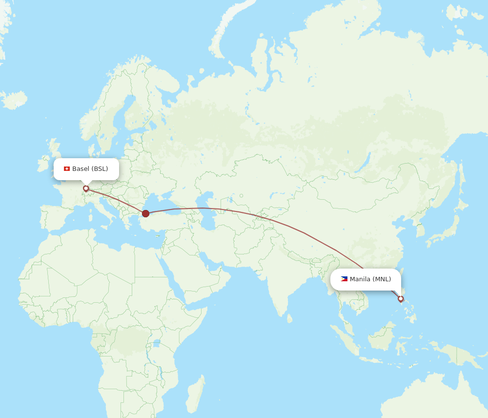 BSL-MNL flight routes