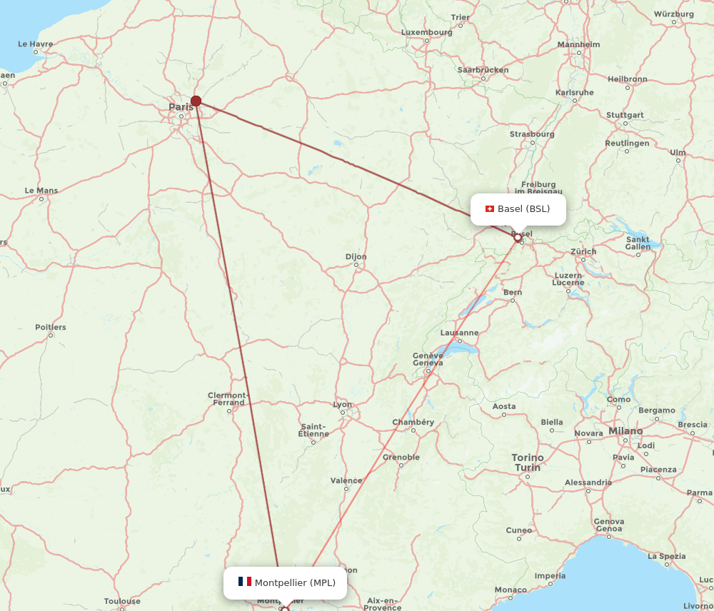 BSL-MPL flight routes