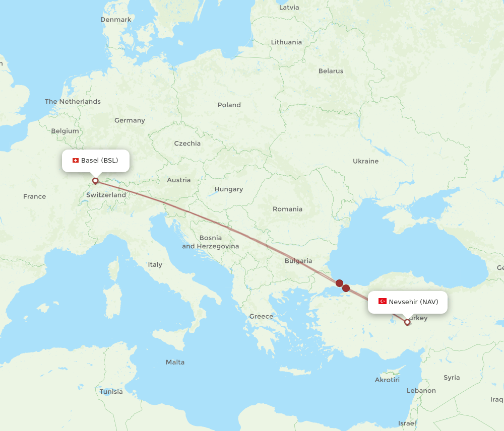 BSL-NAV flight routes
