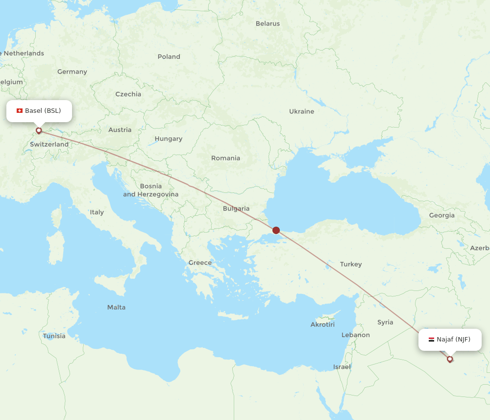 BSL-NJF flight routes