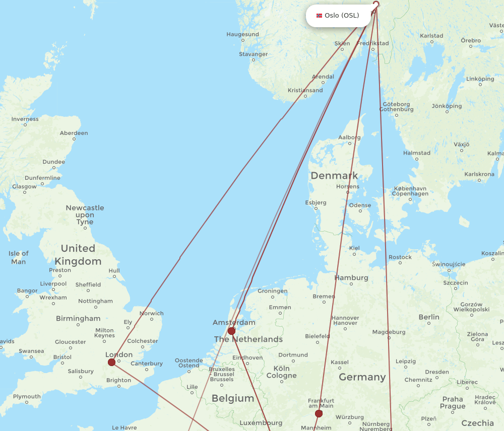 BSL-OSL flight routes