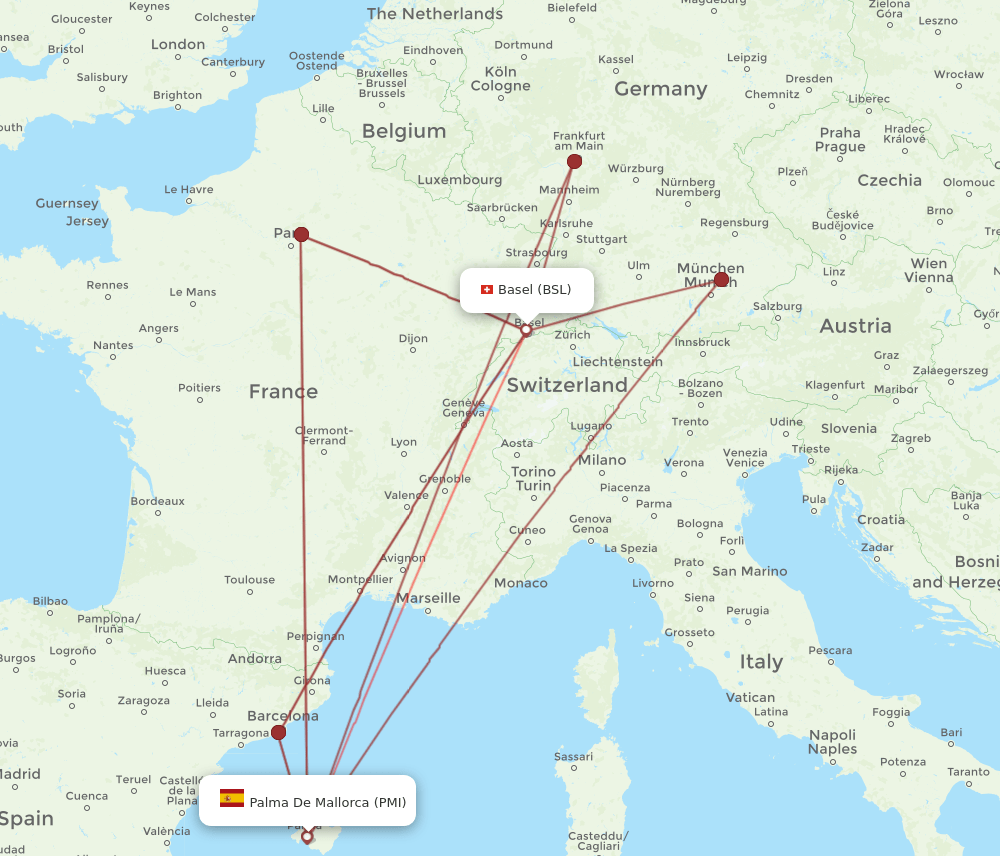 BSL-PMI flight routes