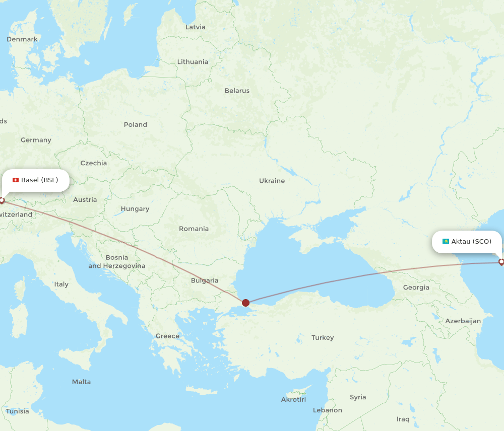 BSL-SCO flight routes