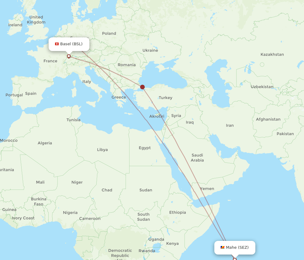 BSL-SEZ flight routes