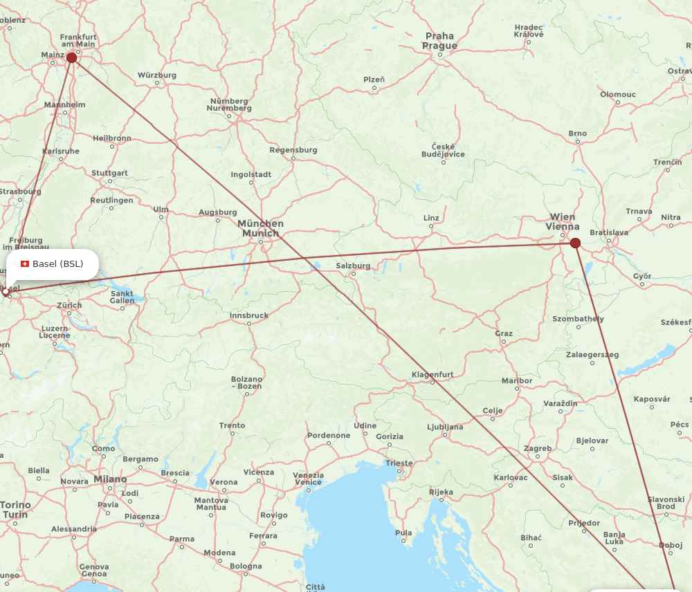 BSL-SJJ flight routes