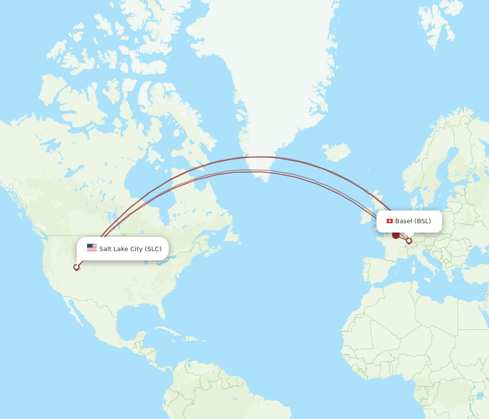 BSL-SLC flight routes