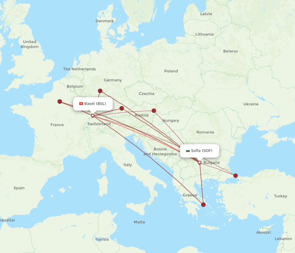 BSL-SOF flight routes