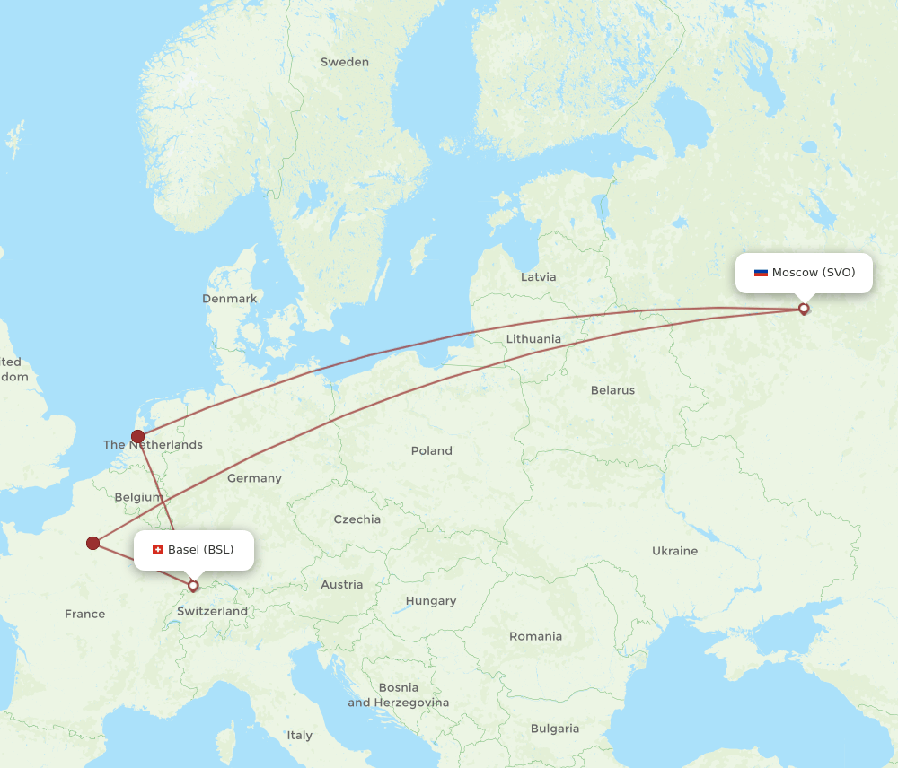 Flights from Basel, Switzerland/Mulhouse to Moscow (BSL to SVO ...