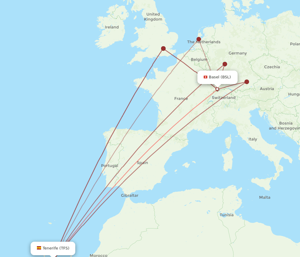 BSL-TFS flight routes
