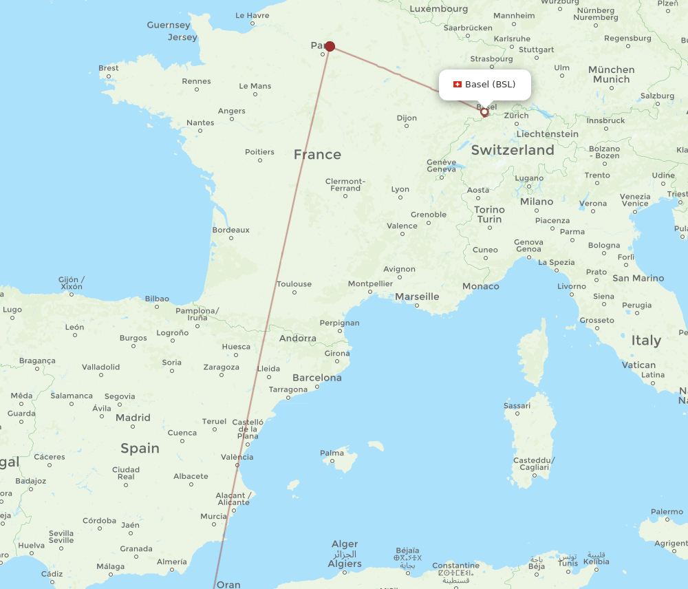 BSL-TLM flight routes