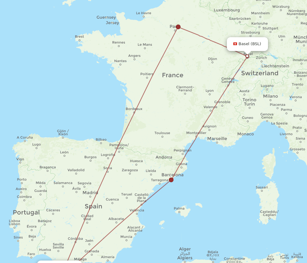 BSL-TNG flight routes