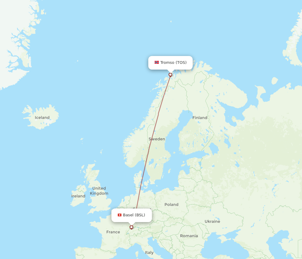 BSL-TOS flight routes