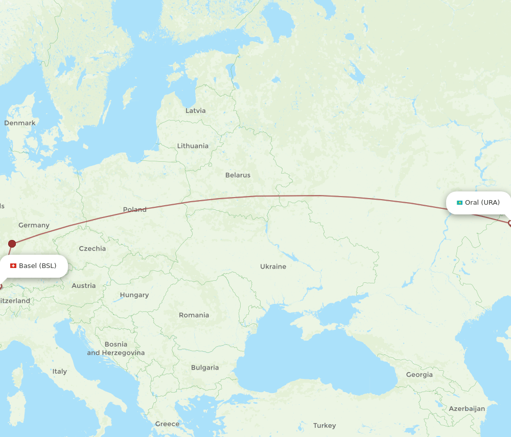 BSL-URA flight routes