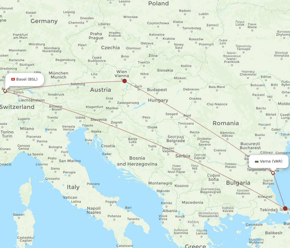 BSL-VAR flight routes