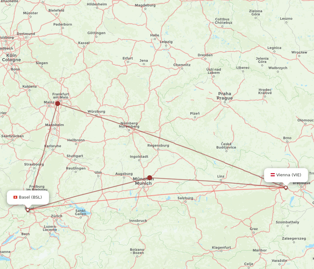 BSL-VIE flight routes