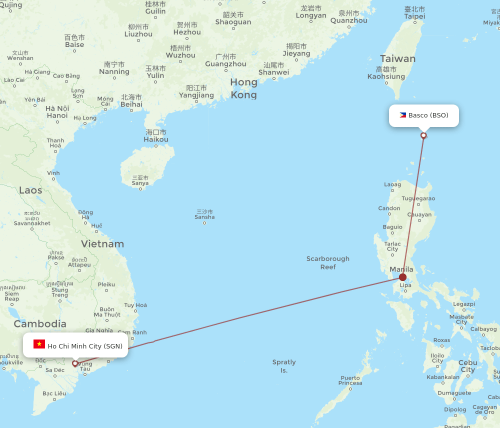 BSO-SGN flight routes