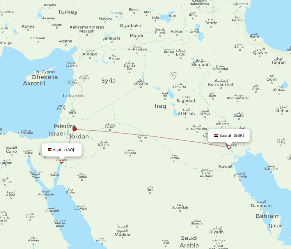 BSR-AQJ flight routes