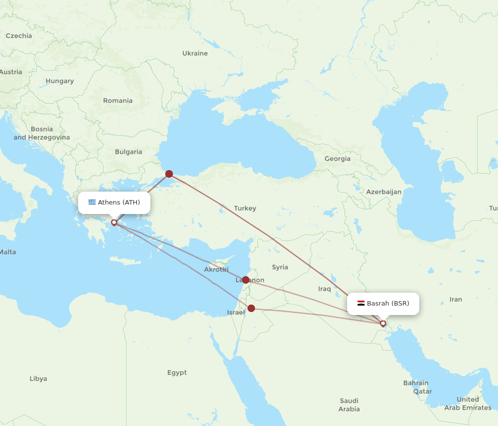 BSR-ATH flight routes