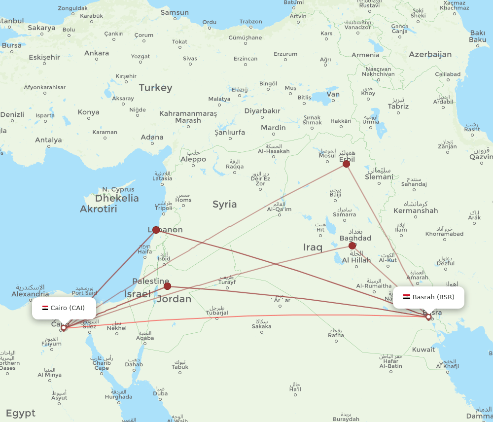 BSR-CAI flight routes