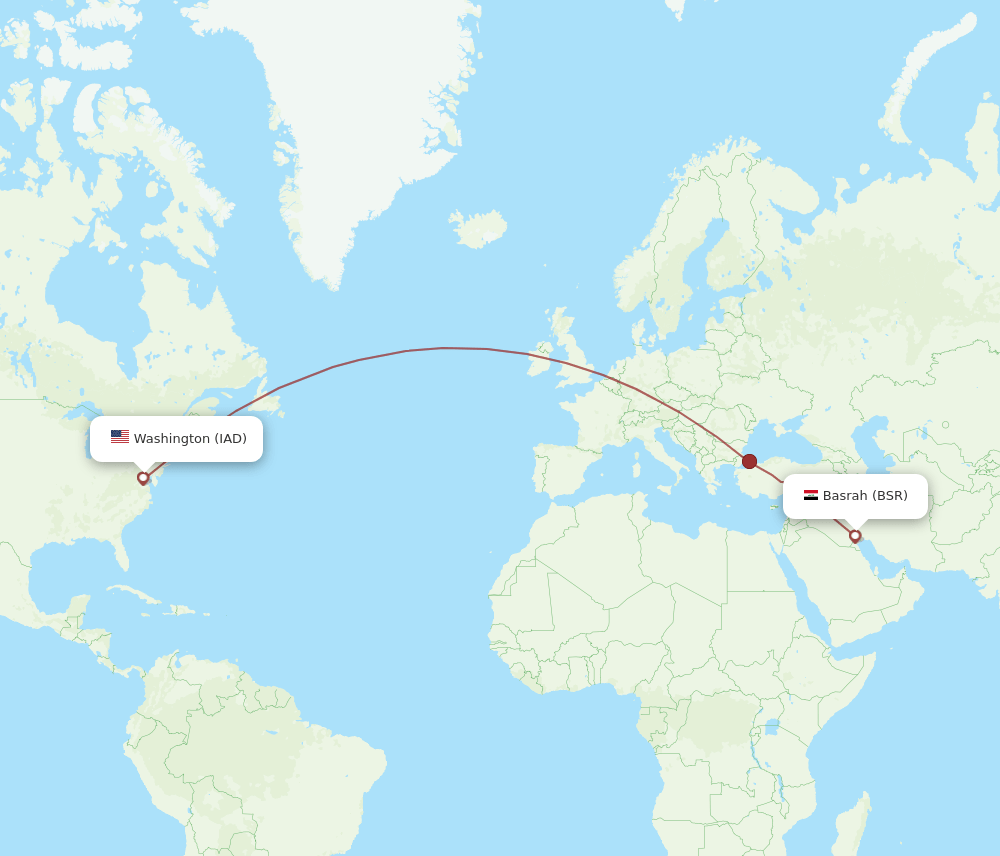 BSR-IAD flight routes